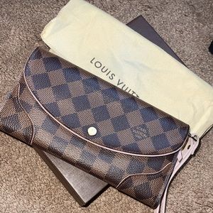 brown caissa damier ebene wallet
